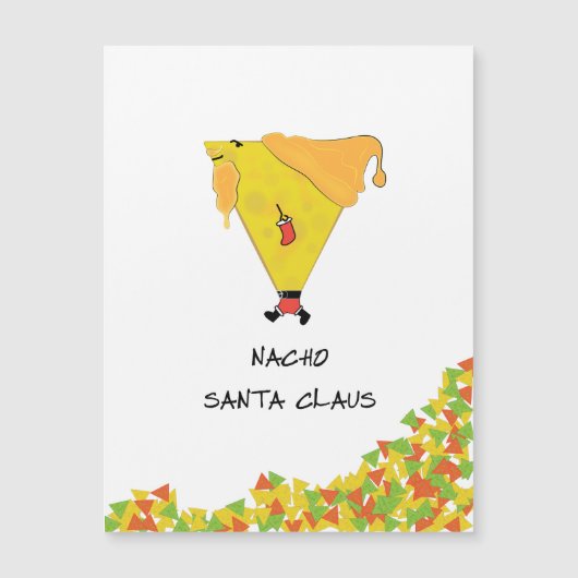 Nacho-Weihnachtsmann mit Chips Magnetkarte (Vorderseite)
