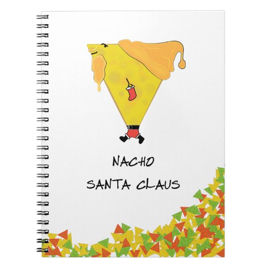 Nacho-Weihnachtsmann mit Chips Notizblock (Vorderseite)