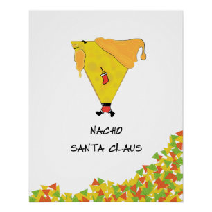 Nacho-Weihnachtsmann mit Chips Poster