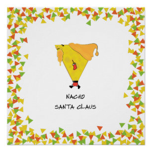 Nacho-Weihnachtsmann mit Chips Poster