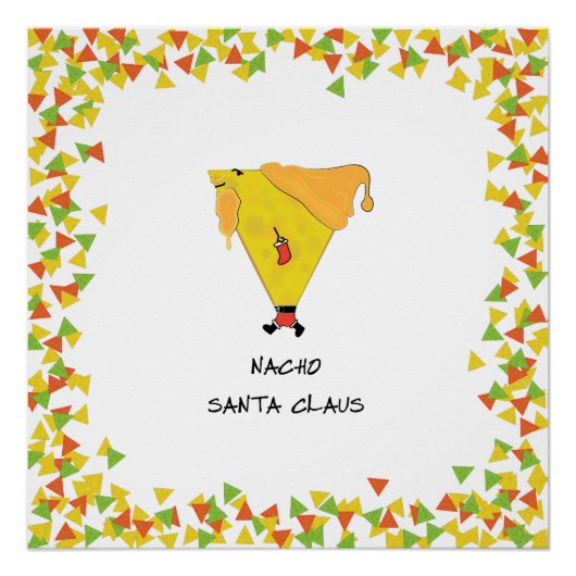 Nacho-Weihnachtsmann mit Chips Poster (Vorderseite)