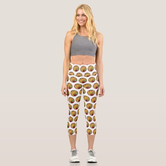 Nachos-Cartoon-Abbildung Capri Leggings (Vorderseite)