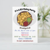 Nachos-Cartoon-Abbildung Einladung (Stehend Vorderseite)