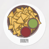 Nachos-Cartoon-Abbildung Etiketten (Design 2)
