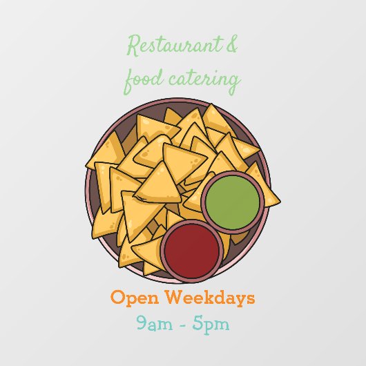 Nachos-Cartoon-Abbildung Fensteraufkleber (Blatt)