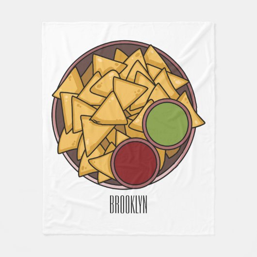 Nachos-Cartoon-Abbildung Fleecedecke (Vorderseite)