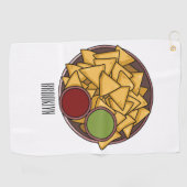 Nachos-Cartoon-Abbildung Golfhandtuch (Horizontal)
