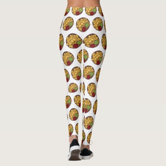 Nachos-Cartoon-Abbildung Leggings (Rückseite)