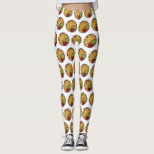 Nachos-Cartoon-Abbildung Leggings (Vorderseite)