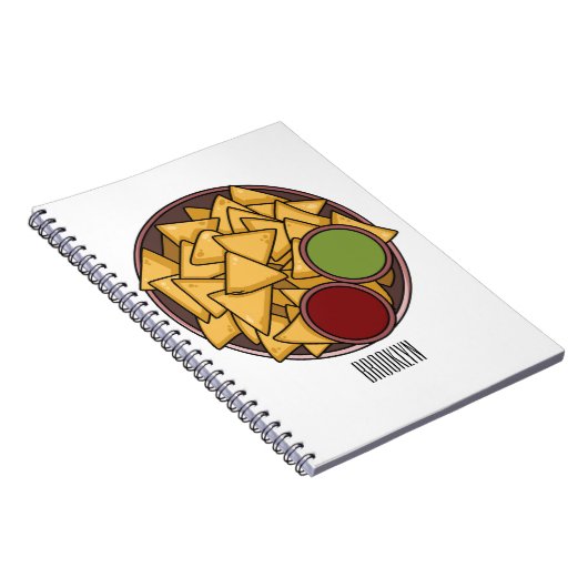 Nachos-Cartoon-Abbildung Notizblock (Rechte Seite)