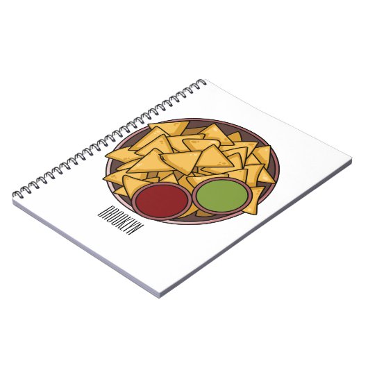Nachos-Cartoon-Abbildung Notizblock (Linke Seite)