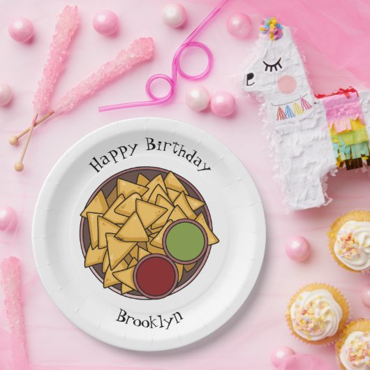 Nachos-Cartoon-Abbildung Pappteller (Party)