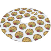 Nachos-Cartoon-Abbildung Polyester Weihnachtsbaumdecke (Schrägansicht)