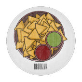 Nachos-Cartoon-Abbildung Schneidebrett (Vorderseite)