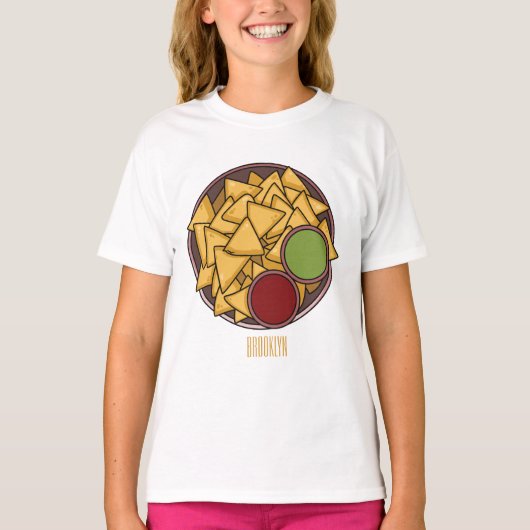 Nachos-Cartoon-Abbildung T-Shirt (Vorderseite)