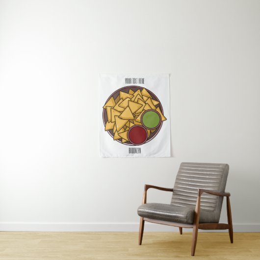 Nachos-Cartoon-Abbildung Wandteppich (Beispiel)