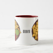 Nachos-Cartoon-Abbildung Zweifarbige Tasse (Mittel)