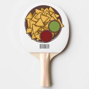 Nachos cartoon illustration tischtennis schläger