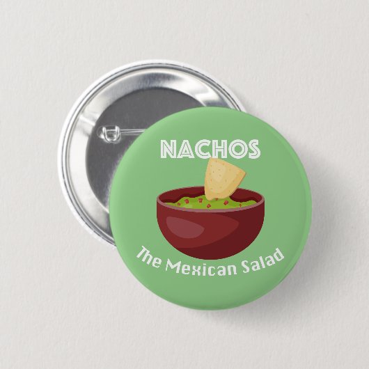 Nachos, der mexikanische Salat - Round Button (Vorne & Hinten)