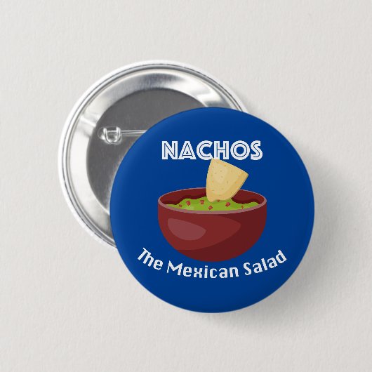 Nachos, der mexikanische Salat - Round Button (Vorne & Hinten)
