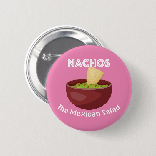 Nachos, der mexikanische Salat - Round Button (Vorne & Hinten)