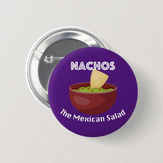 Nachos, der mexikanische Salat - Round Button (Vorne & Hinten)