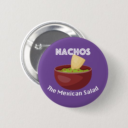 Nachos, der mexikanische Salat - Round Button (Vorne & Hinten)