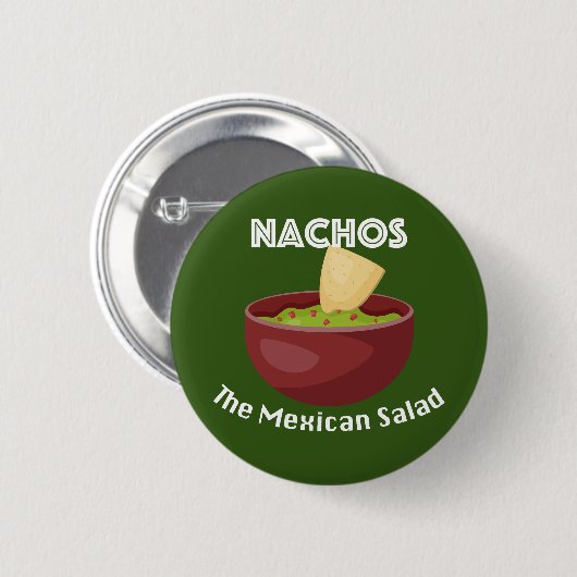 Nachos, der mexikanische Salat - Round Button (Vorne & Hinten)