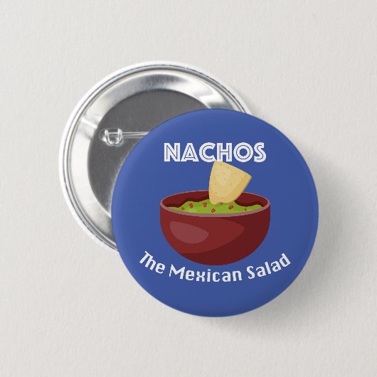 Nachos, der mexikanische Salat - Round Button (Vorne & Hinten)