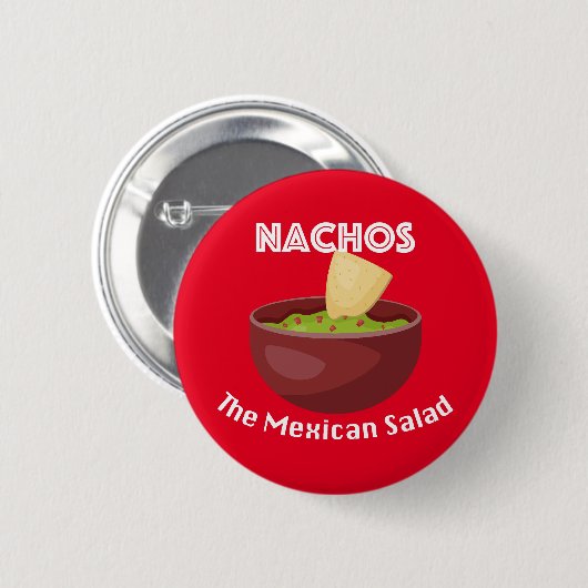 Nachos, der mexikanische Salat - Round Button (Vorne & Hinten)
