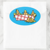 Nachos Melted Käse Jalapeno Nacho tortilla Chips Ovaler Aufkleber (Tasche)