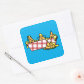 Nachos Melted Käse Jalapeno Nacho tortilla Chips Quadratischer Aufkleber (Umschlag)