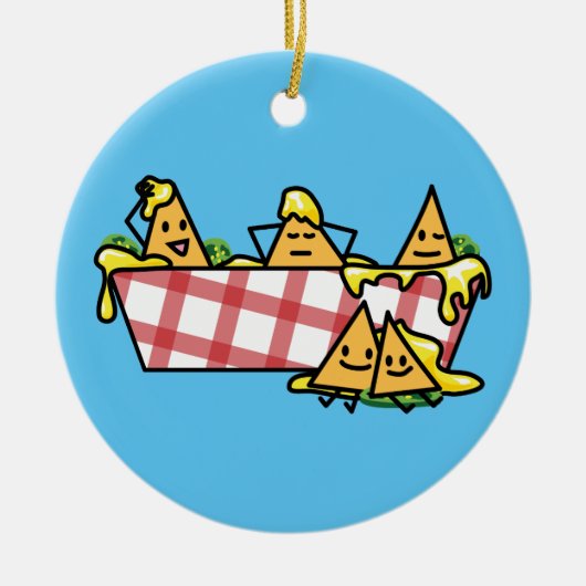 Nachos schmolzen KäseJalapenonacho-Tortilla-Chips Keramik Ornament (Vorne)