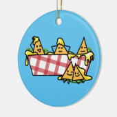Nachos schmolzen KäseJalapenonacho-Tortilla-Chips Keramik Ornament (Links)
