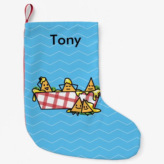 Nachos schmolzen KäseJalapenonacho-Tortilla-Chips Kleiner Weihnachtsstrumpf (Vorderseite)