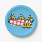 Nachos schmolzen KäseJalapenonacho-Tortilla-Chips Pappteller (Vorderseite)