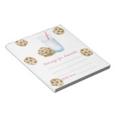 Nachricht "Cookie und Milch - Geburtstagskapsel" Notizblock (angewinkelt)