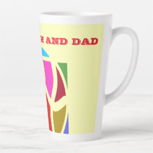 Nachricht für die Farben von Mama und Vater Milchtasse