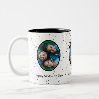 Nachricht für Mama mit Bildern Schwarz und Weiß Zweifarbige Tasse