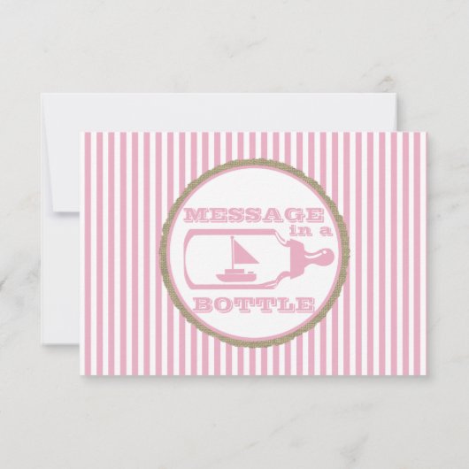 Nachricht in einem Flaschengüterschiff Babydusche Einladung (Rückseite)