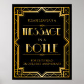 Nachricht in einem Flaschenheitszeichen | Art Deco Poster (Vorne)
