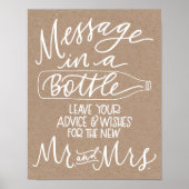 Nachricht in einem Flaschenhütenbuch-Gästebuchszei Poster (Vorne)