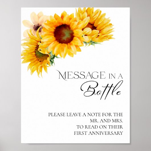 Nachricht in einem Flaschenkopf Hochzeitstornierun Poster (Vorne)