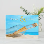 Nachricht in einer Flasche Hochzeitsempfang Einladung (Stehend Vorderseite)