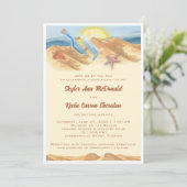 Nachricht in einer Flasche Hochzeitsempfehlung Einladung (Stehend Vorderseite)