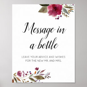 Nachricht in einer Flasche Hochzeitsratgeber Burgu Poster