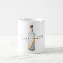 Nachricht in einer Flasche Kaffeetasse