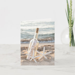Nachricht in einer Flasche mit Starfish Danke