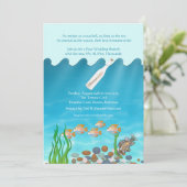 Nachricht in einer Flasche Post Hochzeitsfeier Ein Einladung (Stehend Vorderseite)