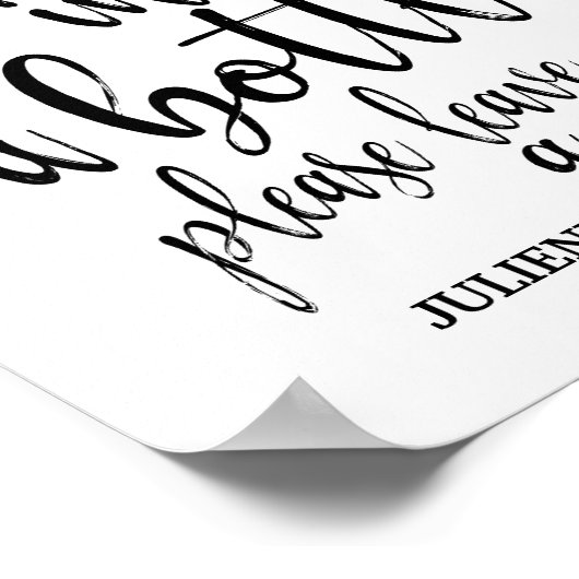 Nachricht in Flasche 8x10 Gästebuchsigne Hochzeit Poster (Ecke)